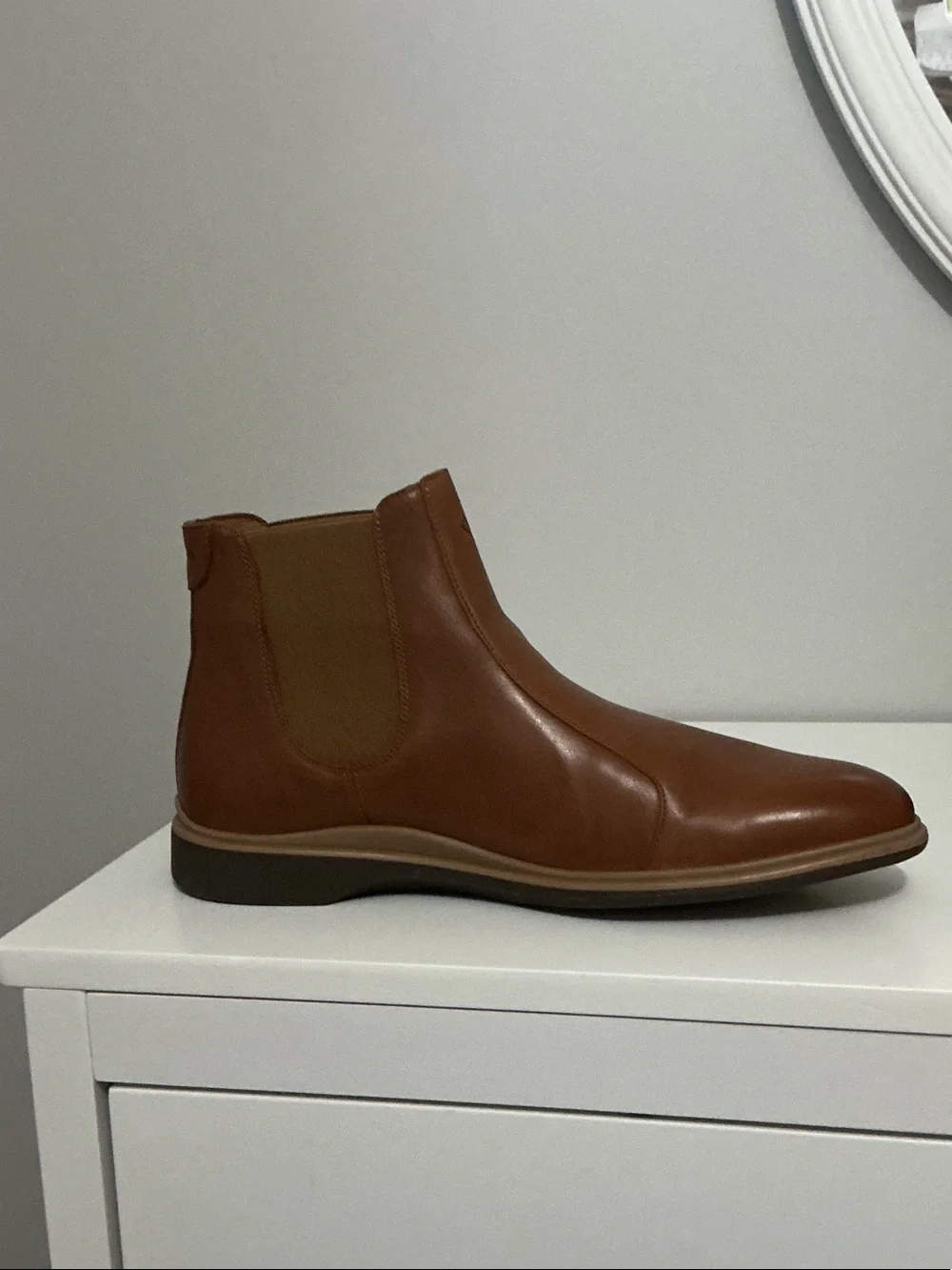 Men's Chukka Chelsea Boot in Cognac Brown Leather